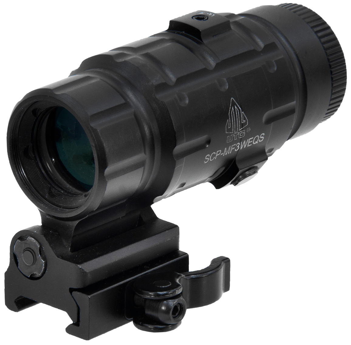 UTG 3X Magnifier with Flip-to-side QD Mount, W/E Adjustable
