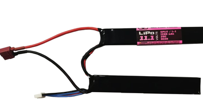 AIR RAID Airsoft 11.1V 1200mAh LiPo Split Battery, 20C, T-Plug Connector, 3-Cell Rechargeable