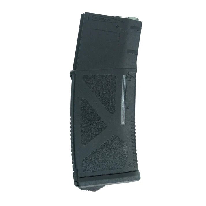 Black ARCTURUS AR MOD1 M4/M16 200 Rds Mid-Cap Windowed EMM Magazine with a vertical viewing window.