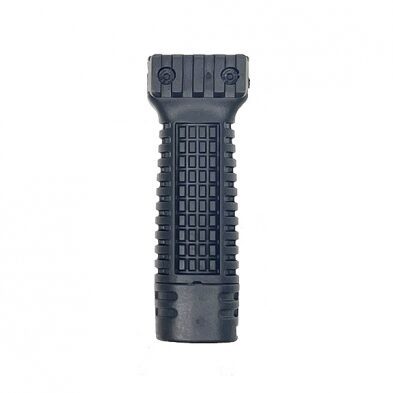 Black NCStar Picatinny Utility Foregrip w/ Storage with a checkered texture and a Picatinny rail mount.