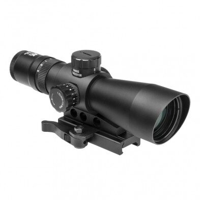 Black Mark III Tactical Gen 2 - 3-9X42 - P4 Sniper rifle scope with adjustable dials and a mounting base.