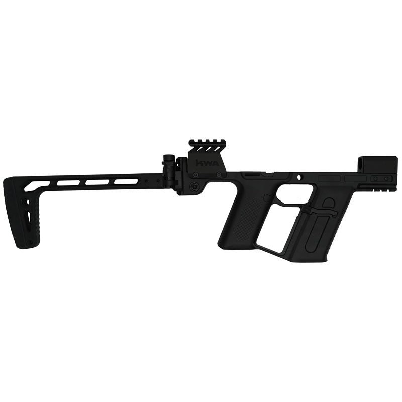 Black KWA ATP-GT Carbine Kit with an integrated shoulder stock and a top-mounted accessory rail.