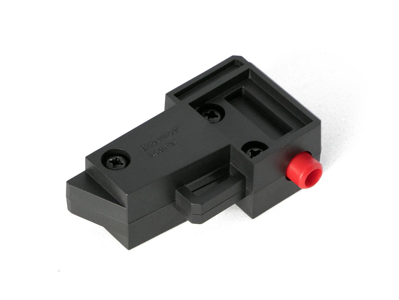 USA Universal Sidewinder Adaptor - Odin M12 Sidewinder (Black) plastic magazine adapter with a small red cylindrical post protruding from the side.