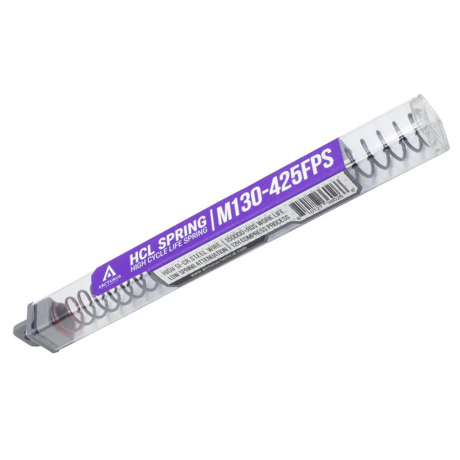 Arcturus RS™ HCL Spring inside a clear plastic storage tube with a label reading “HCL SPRING | M130-425FPS”.